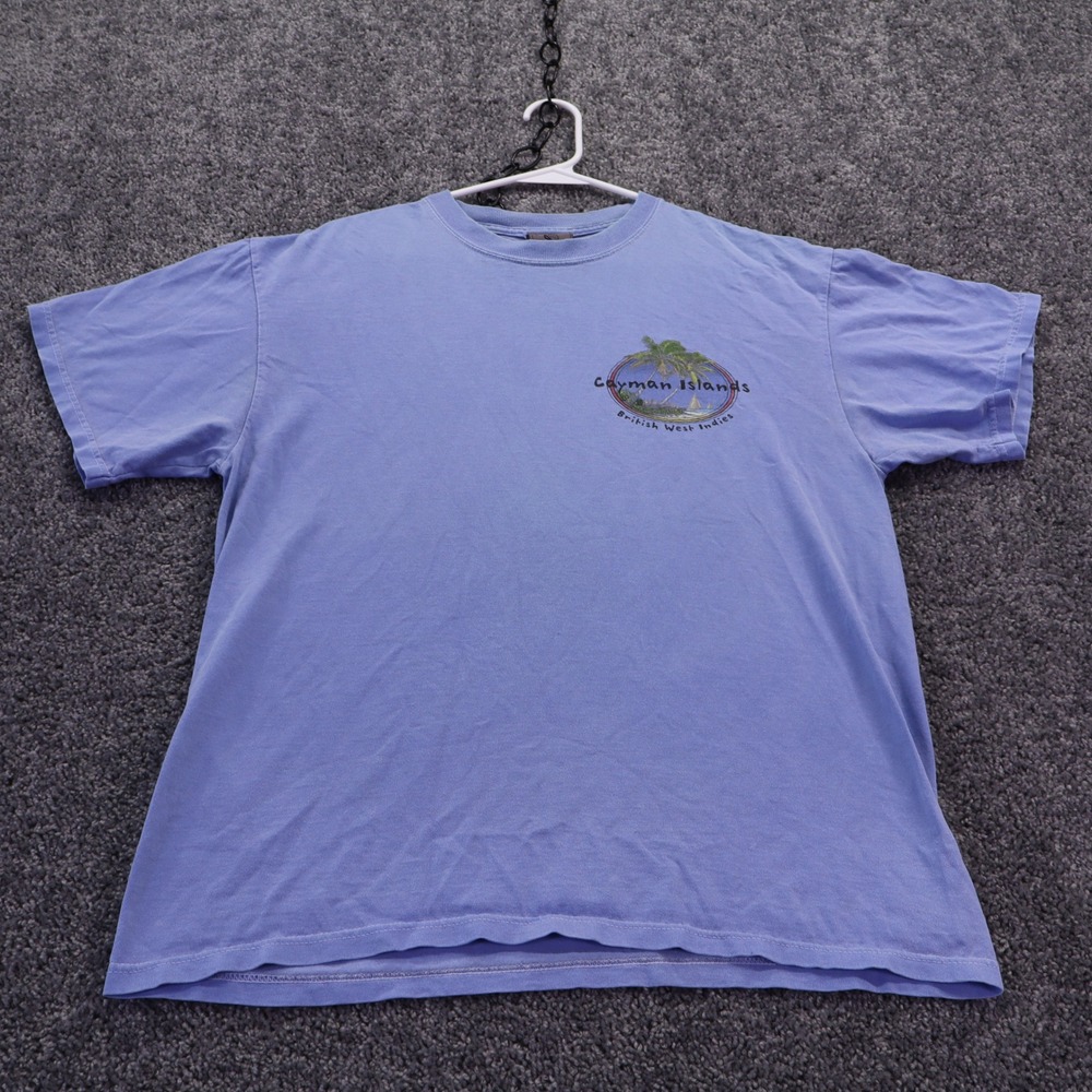 Lakeshirts T Shirt Mens Medium Blue Cayman Islands British West Indies Graphic